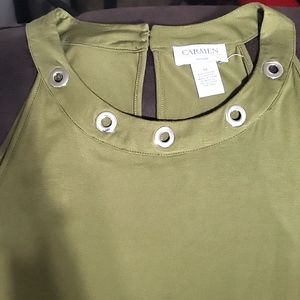 Women's olive sleeveless top